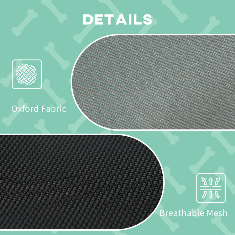 Elevated Dog Bed with Removable Canopy, Outdoor Dog Cot with UV Protection Canopy Shade, 36 inch Large Pet Bed for Camping, Gray