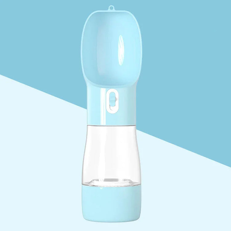 Portable pet water bottle for dogs and cats, ideal for travel and outdoor adventures