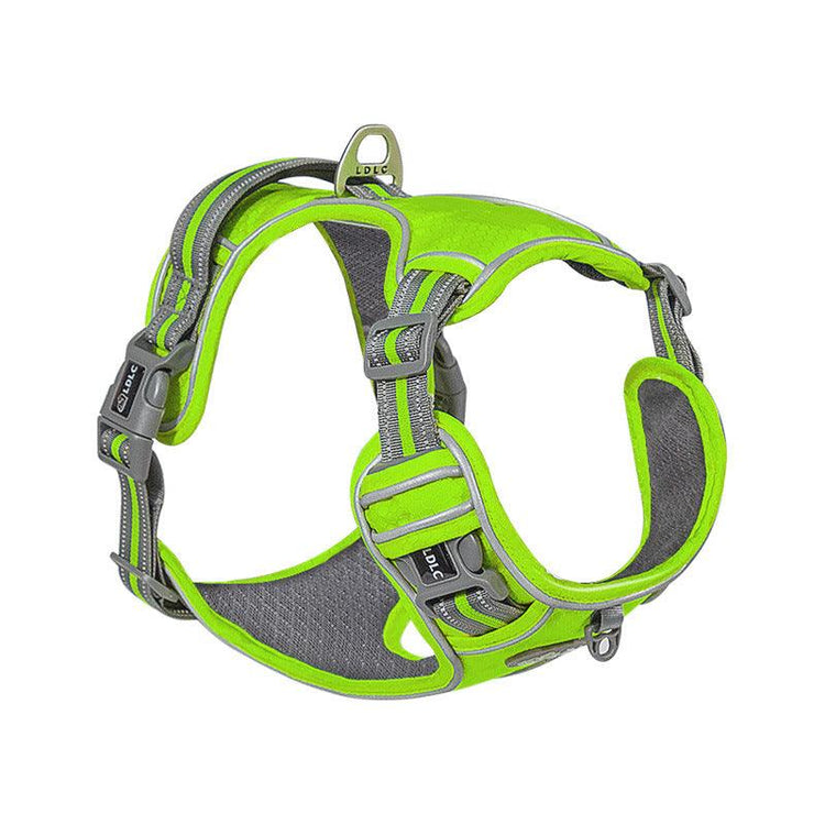 Explosive Red Adventure Dog Harness - Ultimate Safety And Comfort For Large Dogs
