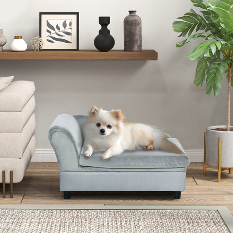 Luxury Fancy Dog Couch with Hidden Storage, Small Dog Sofa Bed with 2