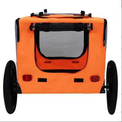 Utdoor Heavy Duty Collapsible Pet Bike Trailer With 16-Inch All Terrain Wheels & Universal Hitch Foldable Dog Cargo Carrier Cart For Bicycles