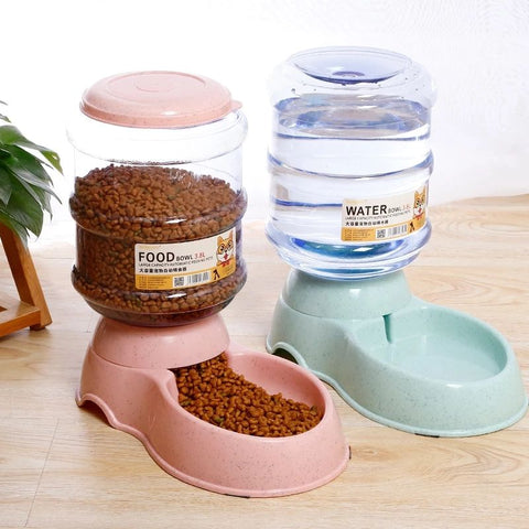 3.8L Large Capacity Automatic Pet Feeder & Water Bowl