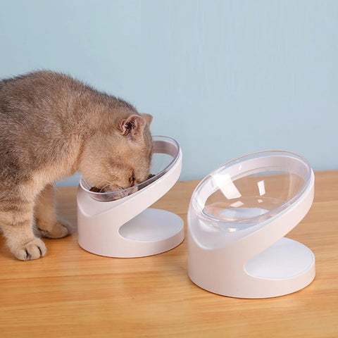 Tilted Neck-Relief Pet Food Bowl for Dogs & Cats
