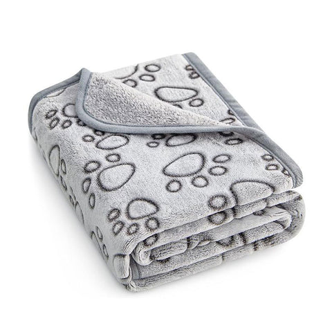 Warm Fleece Embossed Pet Blanket for Dogs & Cats