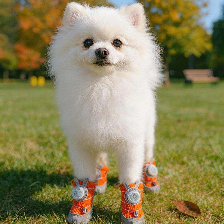 2026 New Glowing Dog Shoes 4PCS LED Light-Up Anti-Slip Paw Protector For Small Medium Dogs Night Safety Visibility Outdoor Shoes