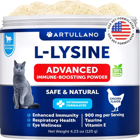 Do Not Sell On Amazon L Lysine For Cats Lysine Powder Supplement 900mg Serving Immune Support For Cats & Kittens Sneezing Runny Nose Squinting Watery Eyes Cold Eye Respiratory Health With Taurine