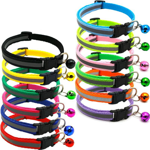 Reflective LED Pet Collar with Bell for Dogs & Cats