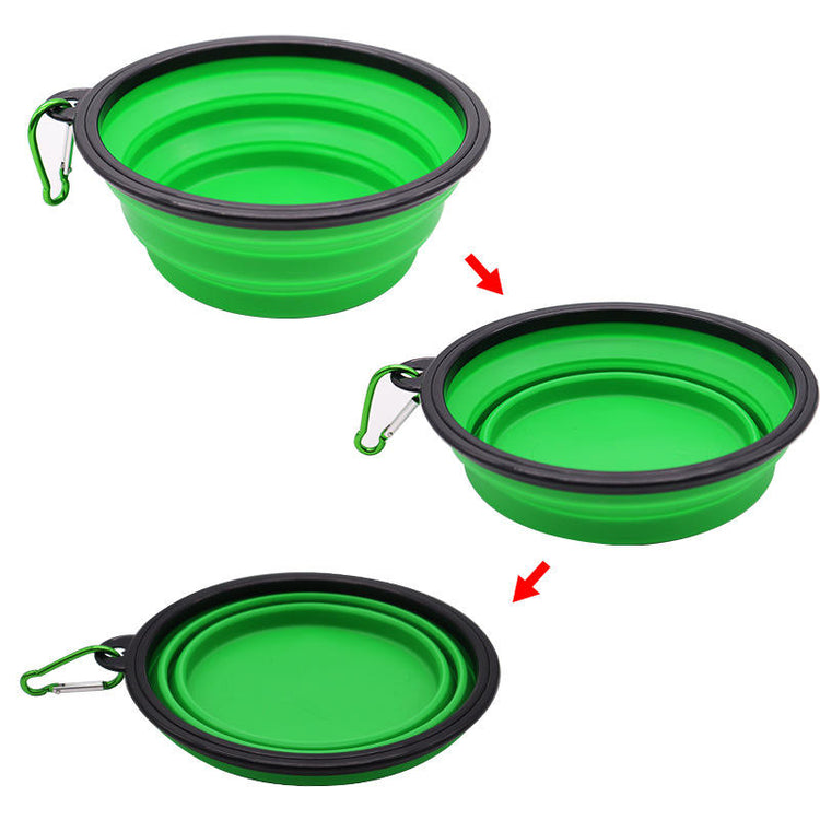 Dog Bowl Pet Collapsible Bowls, 2 Pack, Large, Dog Water Bowls for Cats Dogs, Portable Pet Feeding Watering Dish for Walking Parking Traveling with 2 Carabiners Collapsible Dog Bowls, Travel, Hiking