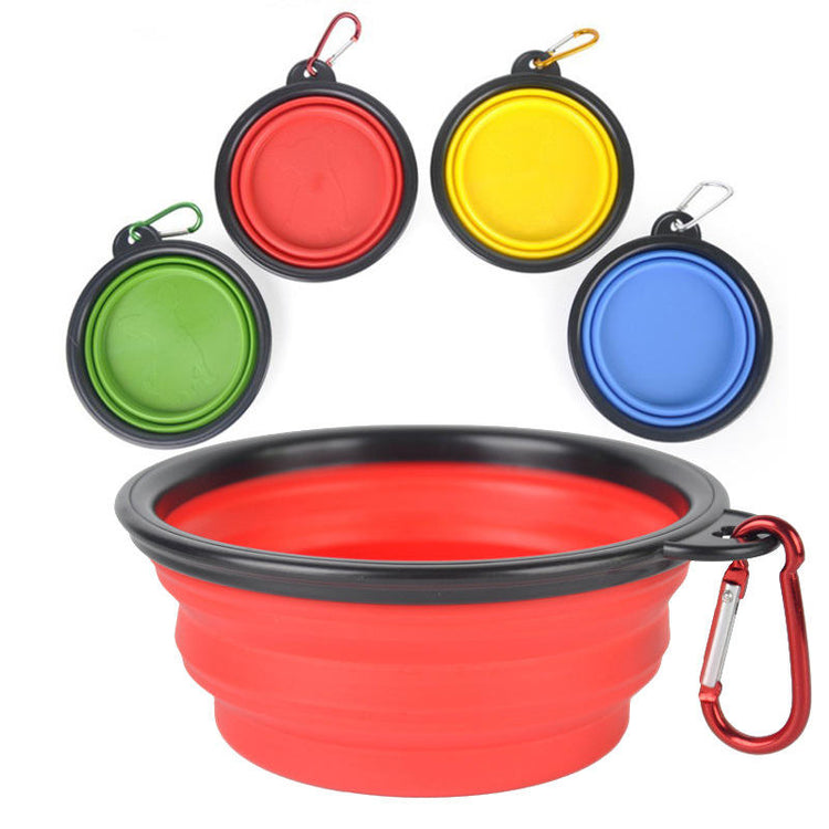 Dog Bowl Pet Collapsible Bowls, 2 Pack, Large, Dog Water Bowls for Cats Dogs, Portable Pet Feeding Watering Dish for Walking Parking Traveling with 2 Carabiners Collapsible Dog Bowls, Travel, Hiking