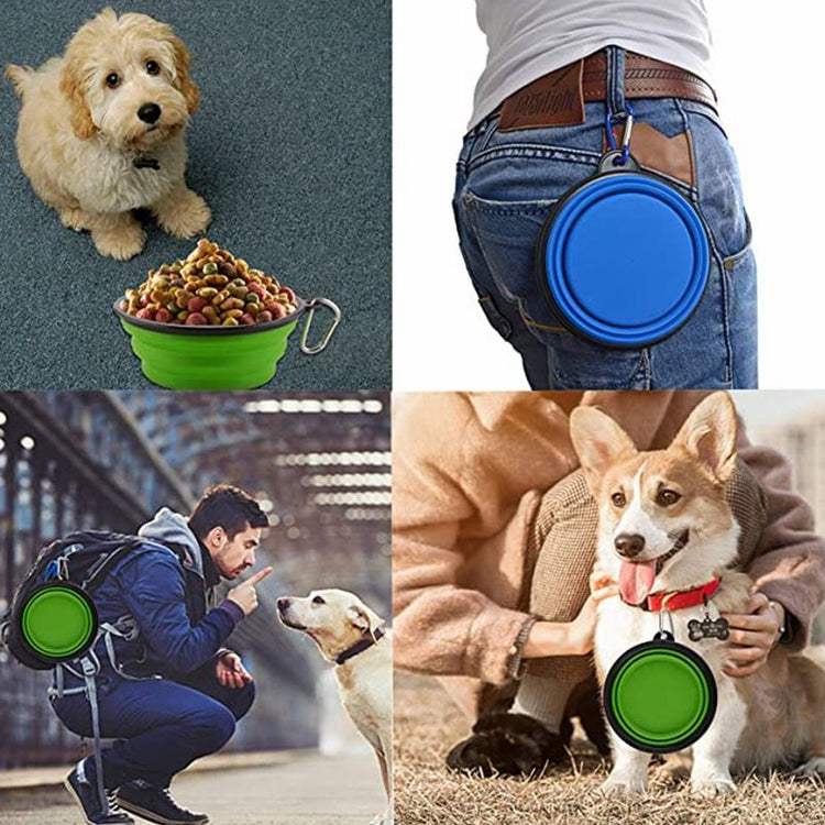 Dog Bowl Pet Collapsible Bowls, 2 Pack, Large, Dog Water Bowls for Cats Dogs, Portable Pet Feeding Watering Dish for Walking Parking Traveling with 2 Carabiners Collapsible Dog Bowls, Travel, Hiking