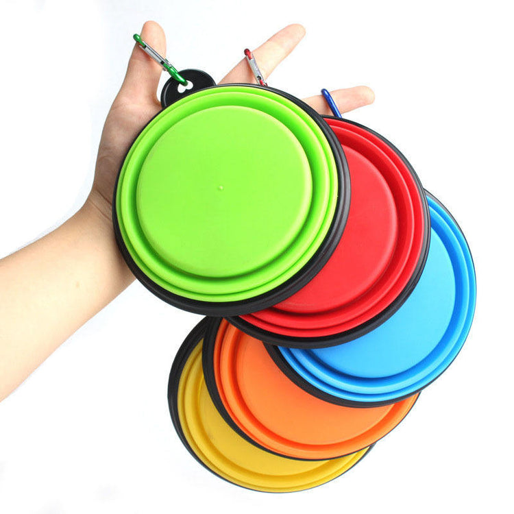 Dog Bowl Pet Collapsible Bowls, 2 Pack, Large, Dog Water Bowls for Cats Dogs, Portable Pet Feeding Watering Dish for Walking Parking Traveling with 2 Carabiners Collapsible Dog Bowls, Travel, Hiking