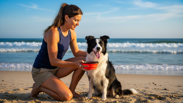 Silicone Foldable Pet Food Water Feeder, Collapsible Travel Bowl for Dog and Cat, Outdoor Portable