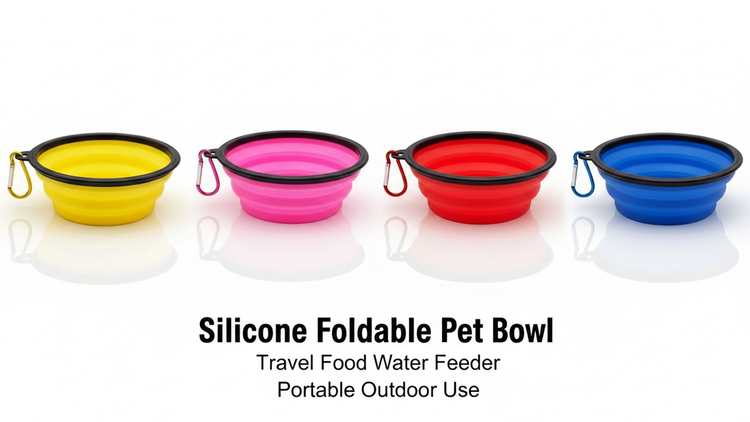 Dog Bowl Pet Collapsible Bowls, 2 Pack, Large, Dog Water Bowls for Cats Dogs, Portable Pet Feeding Watering Dish for Walking Parking Traveling with 2 Carabiners Collapsible Dog Bowls, Travel, Hiking