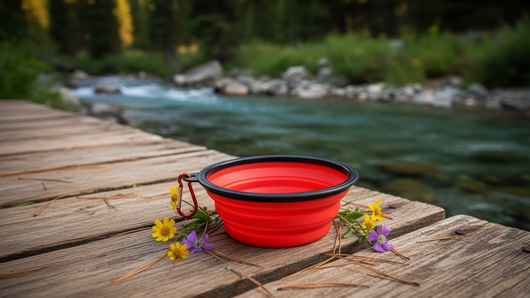 Silicone Foldable Pet Food Water Feeder, Collapsible Travel Bowl for Dog and Cat, Outdoor Portable