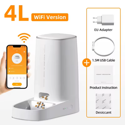 Automatic Cat Feeder Pet Smart Cat Food Kibble Dispenser Remote Control Auto WiFi Double Feeder For Cats Dog Accessories