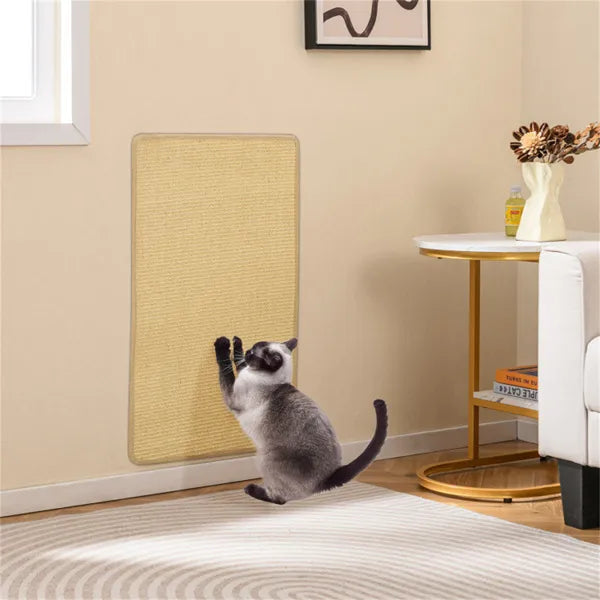 2-Pack 32"x20" Natural Sisal Cat Scratching Mats, Multifunctional Resting & Play Pads For Multi-Cat Households