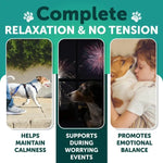 Dog calming aid for relaxation, stress relief, and emotional balance during fireworks or walks