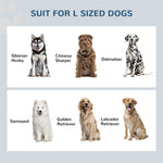 Large dog breeds including Siberian Husky, Golden Retriever, and Dalmatian for pet supplies