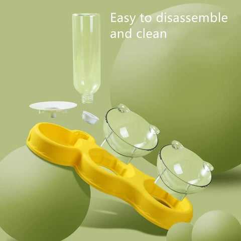 Double Pet Bowl with Automatic Water Dispenser