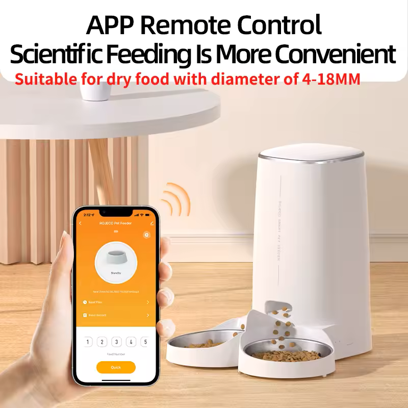 Automatic Cat Feeder Pet Smart Cat Food Kibble Dispenser Remote Control Auto WiFi Double Feeder For Cats Dog Accessories