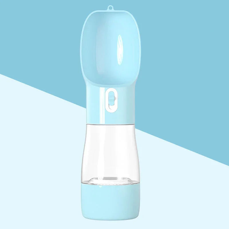 Portable pet water bottle for dogs and cats, ideal for travel and outdoor adventures