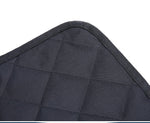 Black quilted pet mat with durable fabric, ideal for dog toys and cat accessories comfort