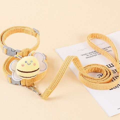 Small Cat Harness Wing Shaped Decorative Walking Vest Traction Rope Set