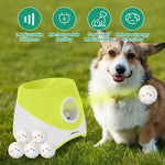 Automatic Dog Ball Launcher Rechargeable Interactive Pet Ball Thrower For Small Medium Dogs Interactive Dog Fetch Toy With 3 Adjustable Distance Settings (6m/10m/14m) 6Pcs 2.3in Balls