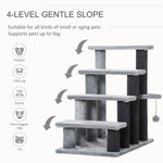 4-Level Gentle Slope Pet Tree for Cats, Puppies, and Small Pets with Soft Platforms and Scratching Posts