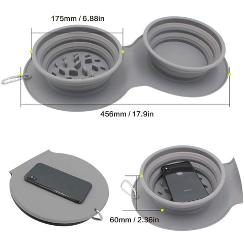 Foldable Slow Feeder Dog Bowl with Lick Pad