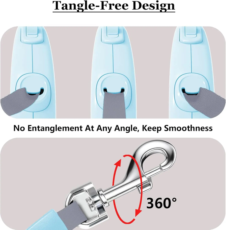 16ft Retractable Leash – Lightweight & Tangle-Free for Dogs & Cats