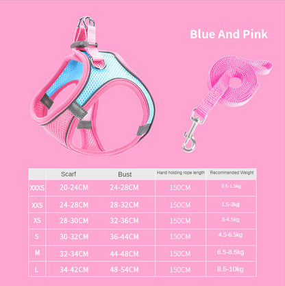 Pet Supplies Vest Pet Leash Cat Dog Chest Strap Breathable Reflective Dog Walking Chain