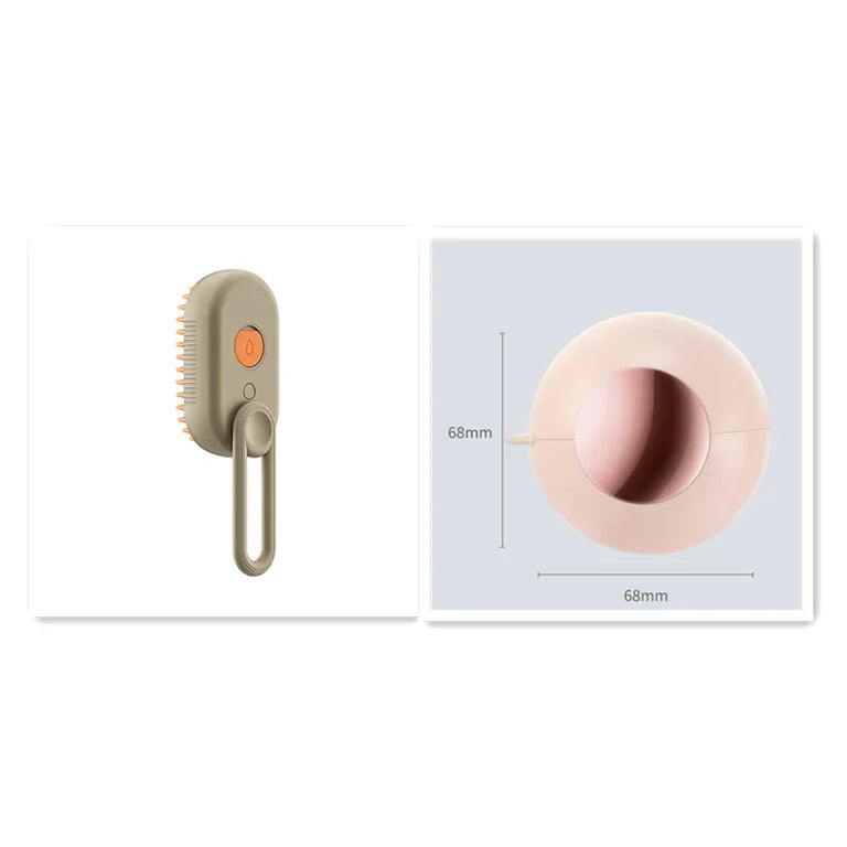 Pet grooming brush with soft bristles and ergonomic handle, ideal for dog and cat care