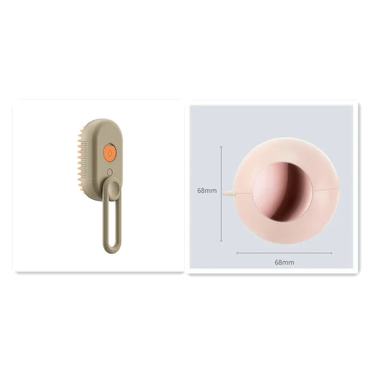 Pet grooming brush with soft bristles and ergonomic handle, ideal for dog and cat care