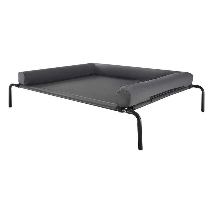 Elevated Dog Bed For Large Dog Portable Raised Dog Cot With Pillow XL Gray
