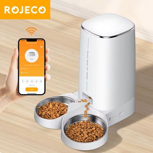 Automatic Cat Feeder Pet Smart Cat Food Kibble Dispenser Remote Control Auto WiFi Double Feeder For Cats Dog Accessories