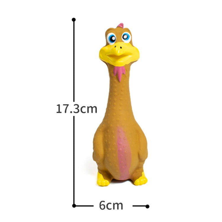 17.3cm rubber chicken dog toy with pink accents, fun pet chew toy for dogs
