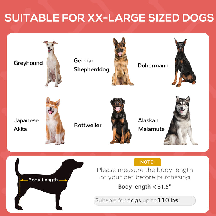 48" x 36" Elevated Portable Dog Cot Cooling Pet Bed with UV Protection Canopy Shade, Red