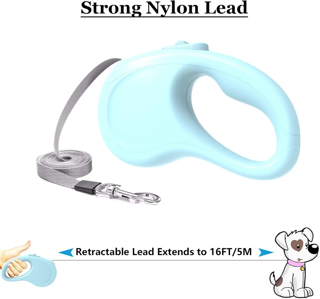 16ft Retractable Leash – Lightweight & Tangle-Free for Dogs & Cats