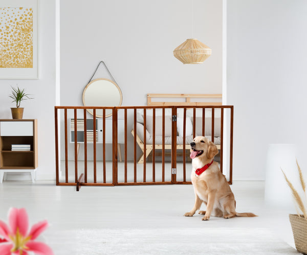 24 Inch Brown Foldable 3-pack Pet Fence