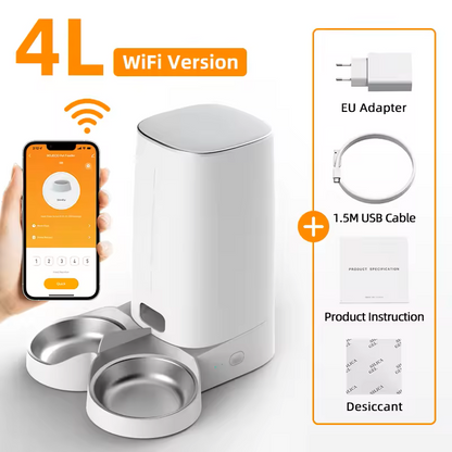 Automatic Cat Feeder Pet Smart Cat Food Kibble Dispenser Remote Control Auto WiFi Double Feeder For Cats Dog Accessories