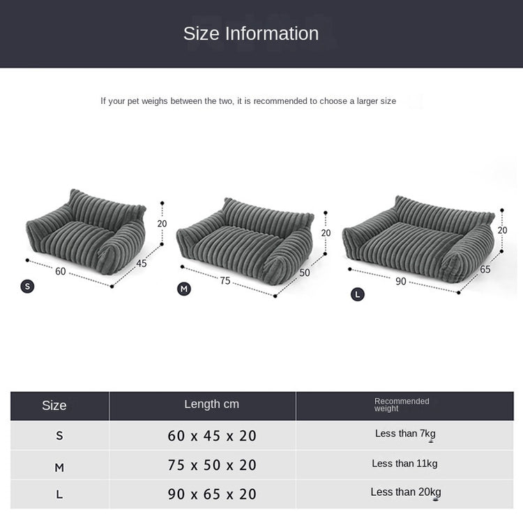 Pet Sofa with Removable Washable Cover, All-Season Pet Mattress with Rabbit Fur Plush Dog Bed