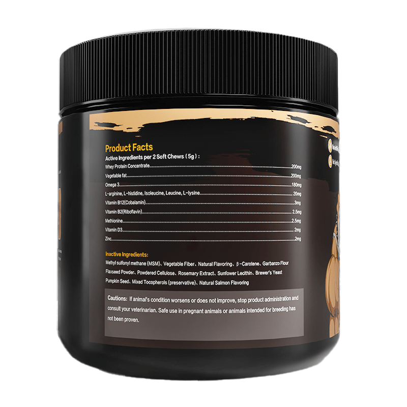 Muscle Gain Chews For Dogs High Protein Dog Food Health Supplement Premium Muscle Builder For All Breeds Soft Dog Chews