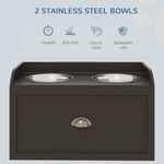 Pet Feeding Station Pet Dish Bowl Set with Storage, 2 Elevated Dog Bowls for Large Sized Dogs, Coffee