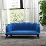 Pearl Design Pet Sofa for Medium and Large Sized Dogs, Pet Bed with Cushion and Solid Wood Legs, Dark Blue