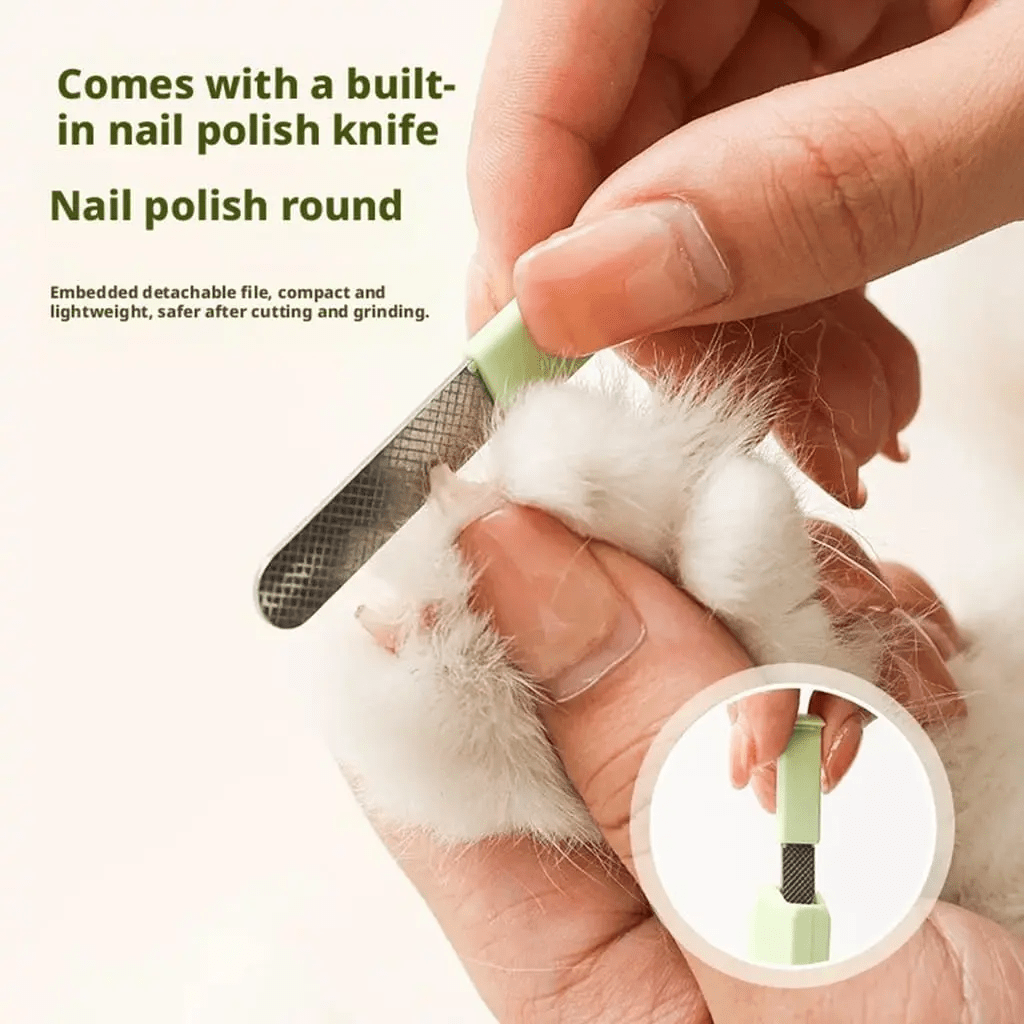 Pet Nail Clippers with Suction Cup, Green Plastic Dog & Cat Grooming Tool with Safety Guard to Prevent Overcutting, Extra-Sharp Blades for Thick Nails
