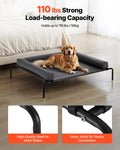 Elevated Dog Bed For Large Dog Portable Raised Dog Cot With Pillow XL Gray