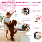 Pink Puppy Chew Toys 6-Pack, Soft Durable Rubber Teething Toys for Puppies & Small Dogs, Safe Non-Toxic Interactive Dog Toys for Small Breeds, Gentle on Teeth & Gums (Basket Not Included)