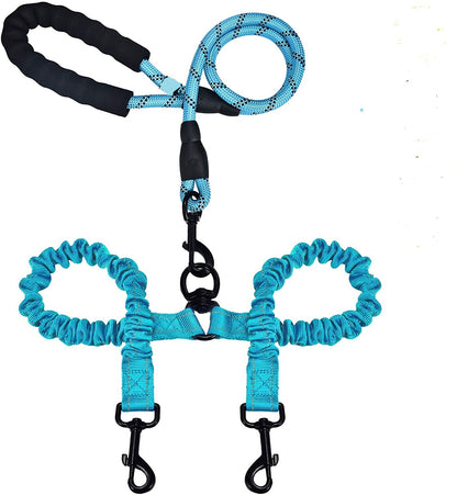 Explosion-Proof Double-Headed Pet Leash Luminous Pet Double-Headed Dog Leash One Drag Two Large Dog Leash