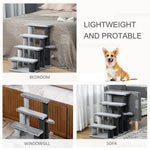 Lightweight portable cat stairs for bedroom, windowsill, or sofa with scratching posts and plush steps